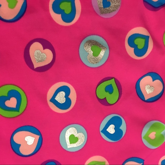 Swim cover up skirt pink hearts native girl Sz 6X - Picture 2 of 9